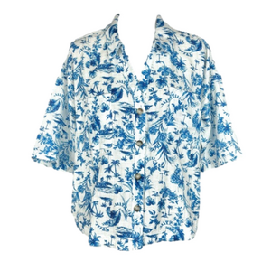 MyStyle blue tropical shirt